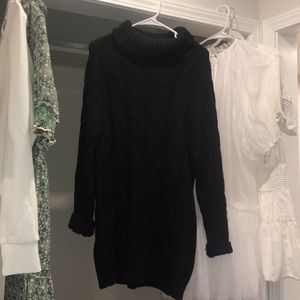 black sweater dress